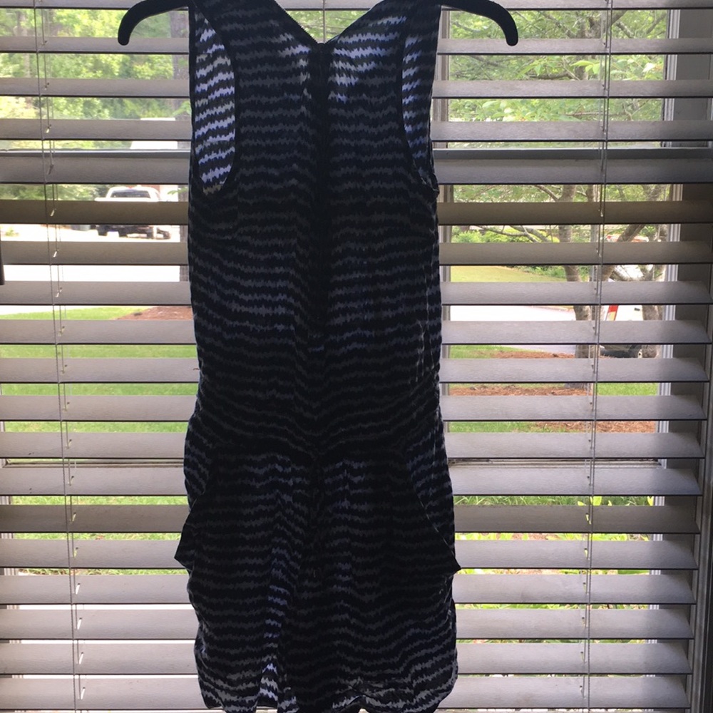 Black, Blue, White Romper.